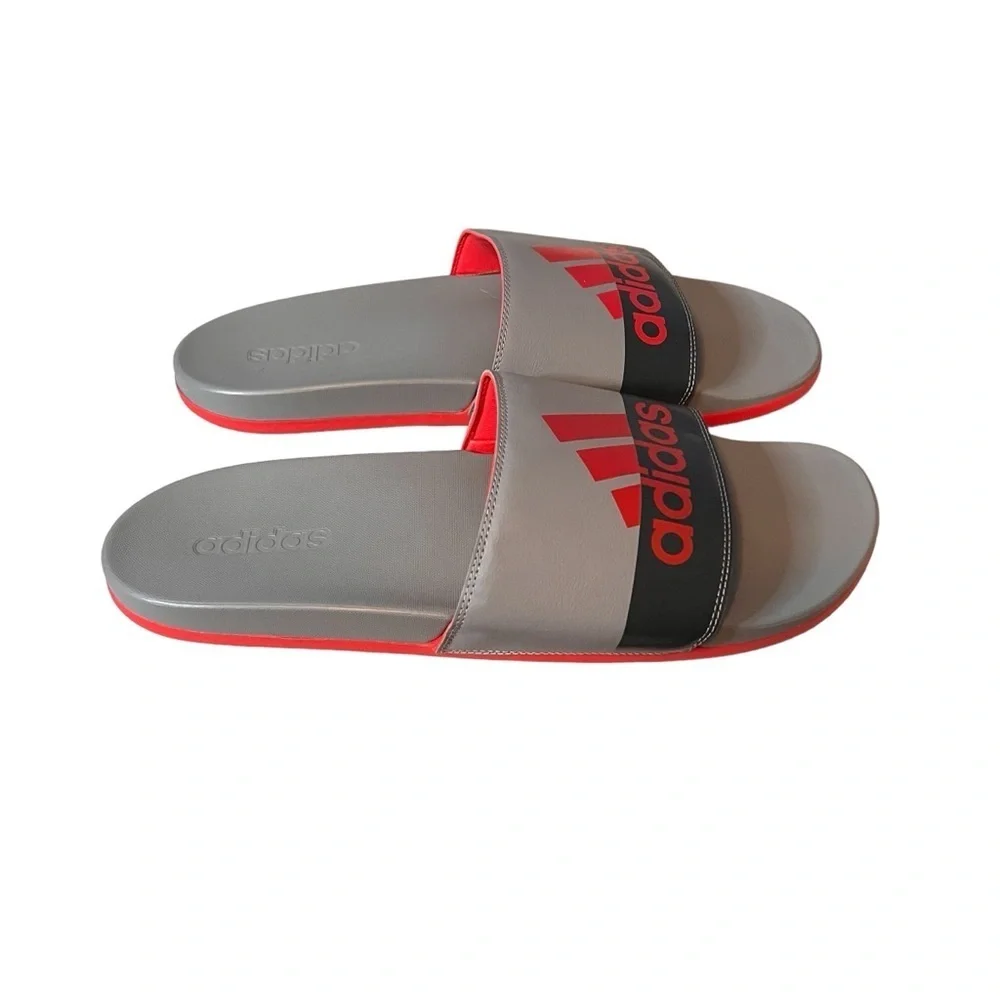 Adidas Adilette Comfort Mens Shoes Size 18, Color: Vivid Red/Grey Three-Carbon